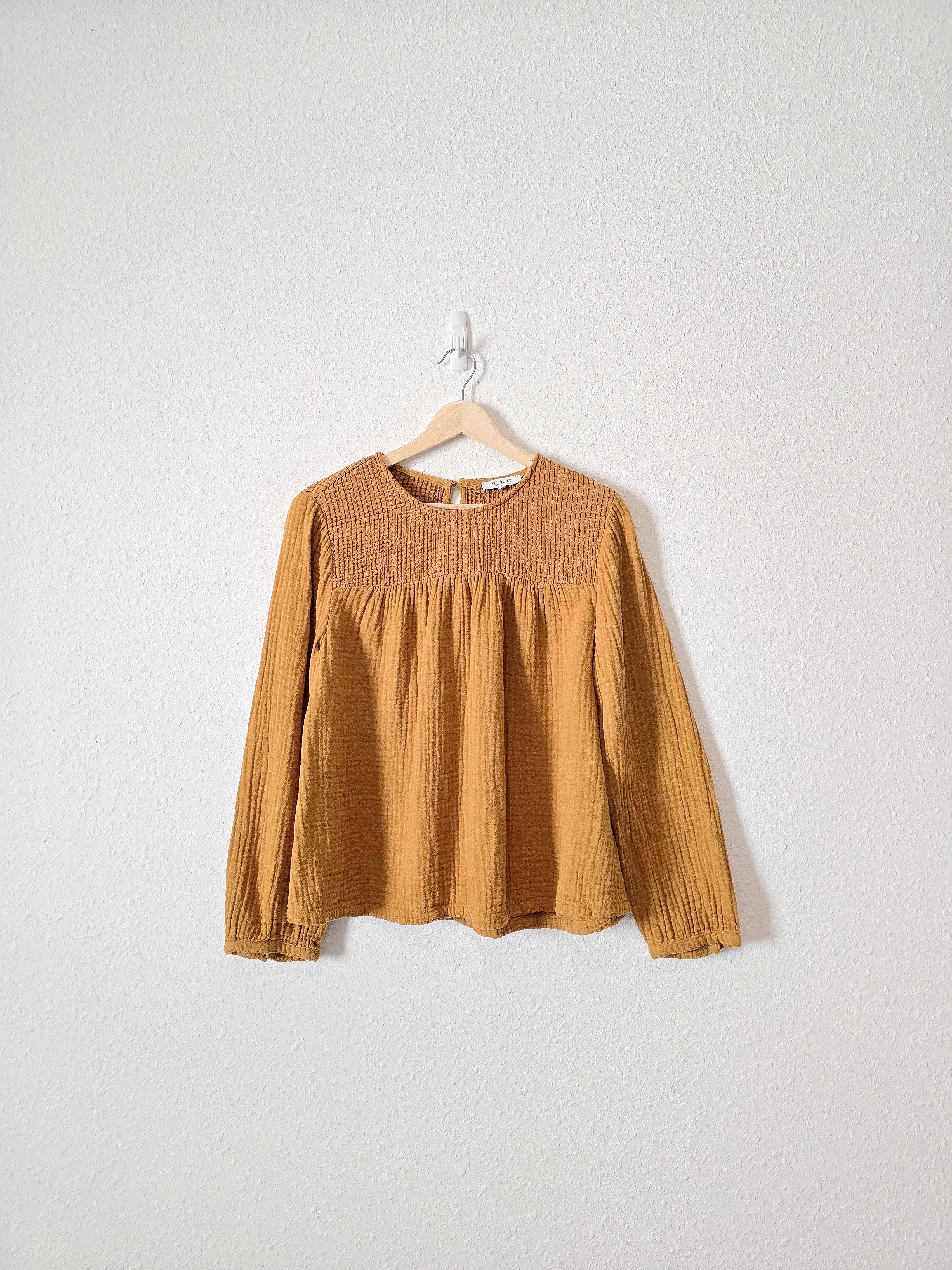 Madewell Mustard Gauze Top (L)