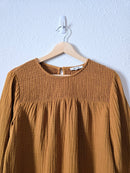 Madewell Mustard Gauze Top (L)