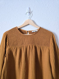 Madewell Mustard Gauze Top (L)