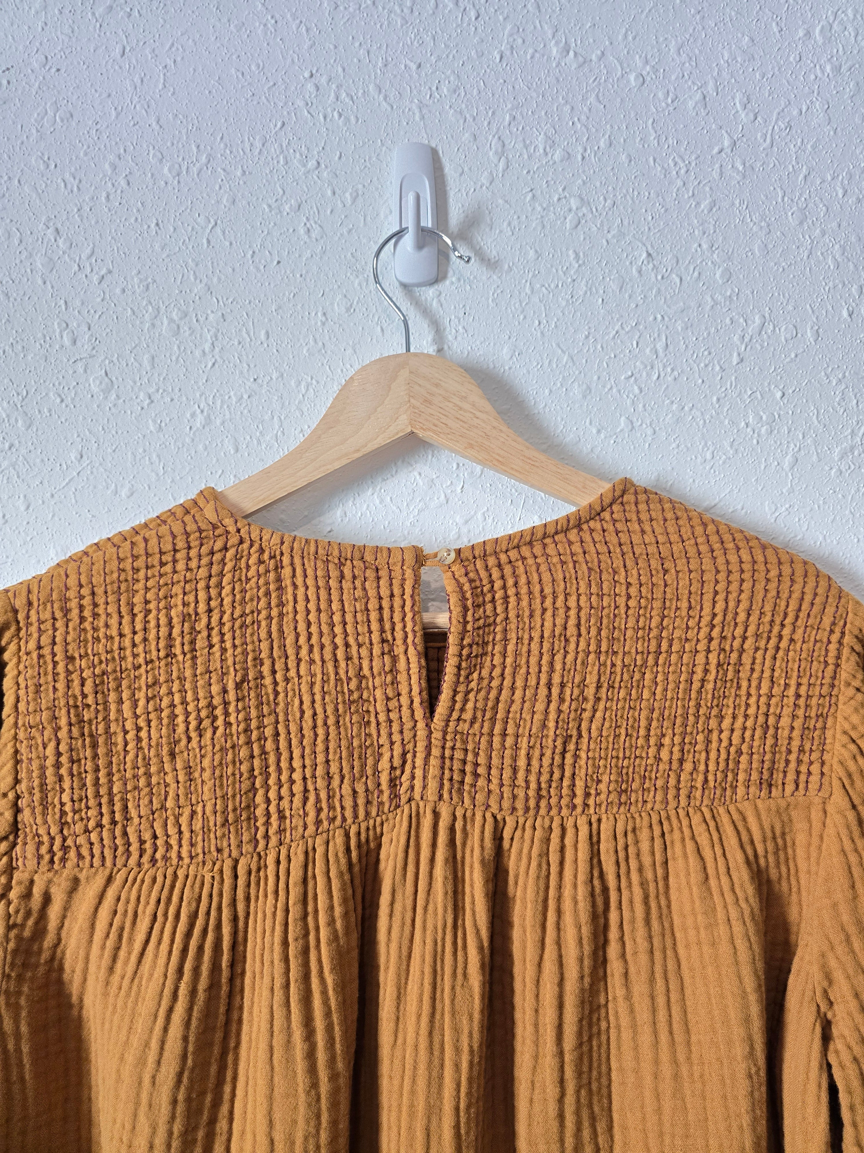 Madewell Mustard Gauze Top (L)