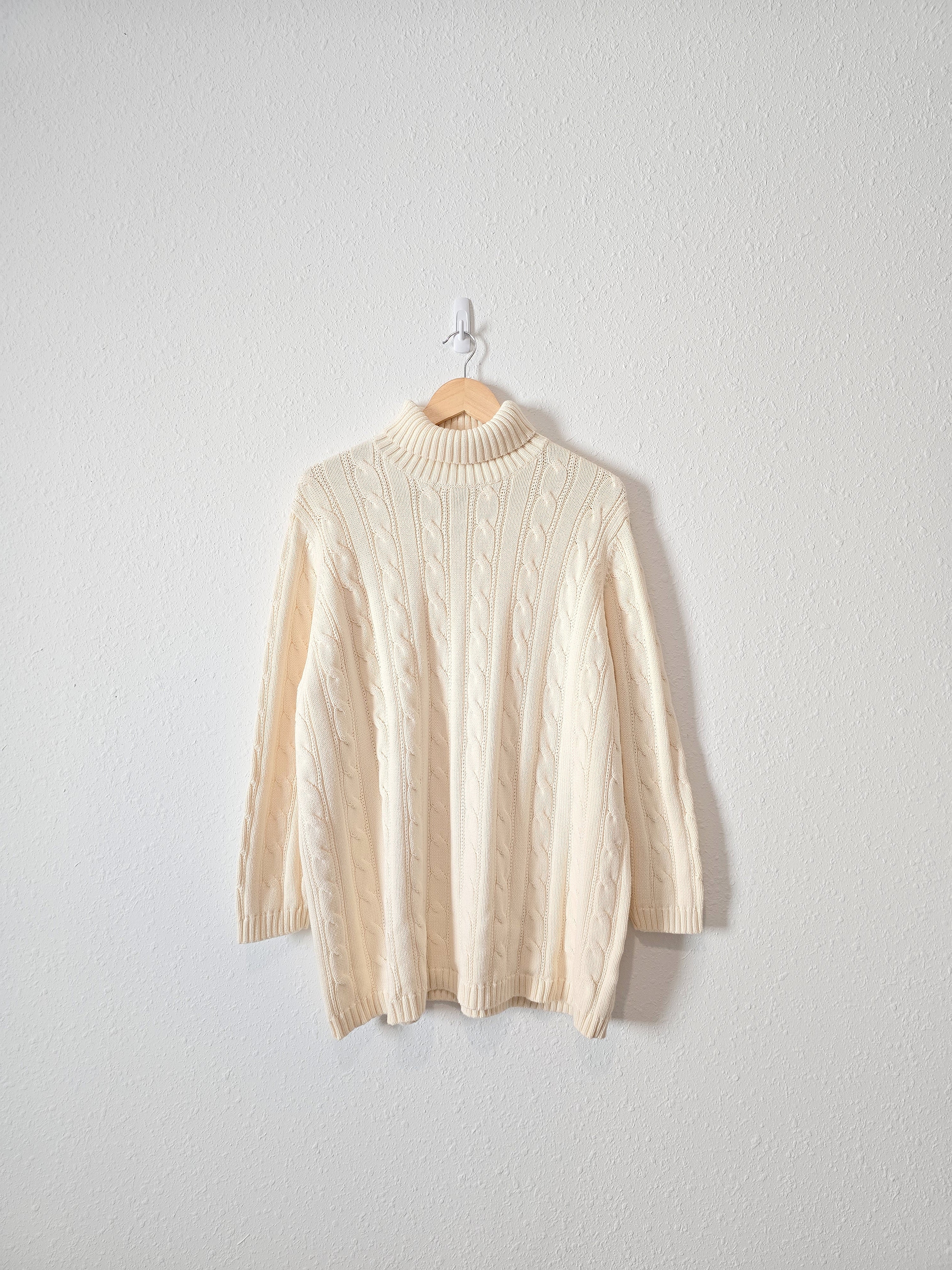 Vintage Cable Knit Turtleneck Sweater (2X)