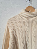 Vintage Cable Knit Turtleneck Sweater (2X)