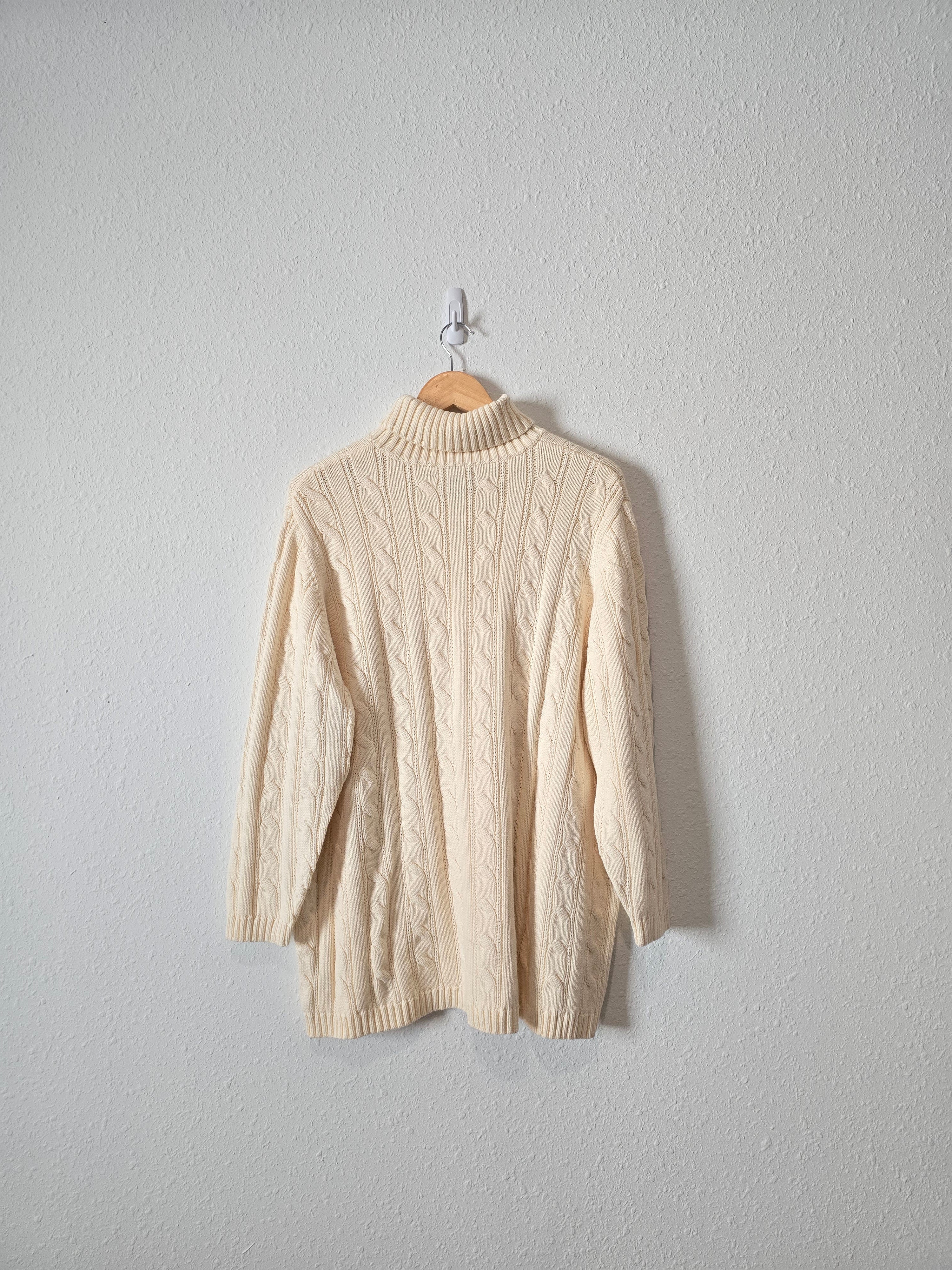 Vintage Cable Knit Turtleneck Sweater (2X)