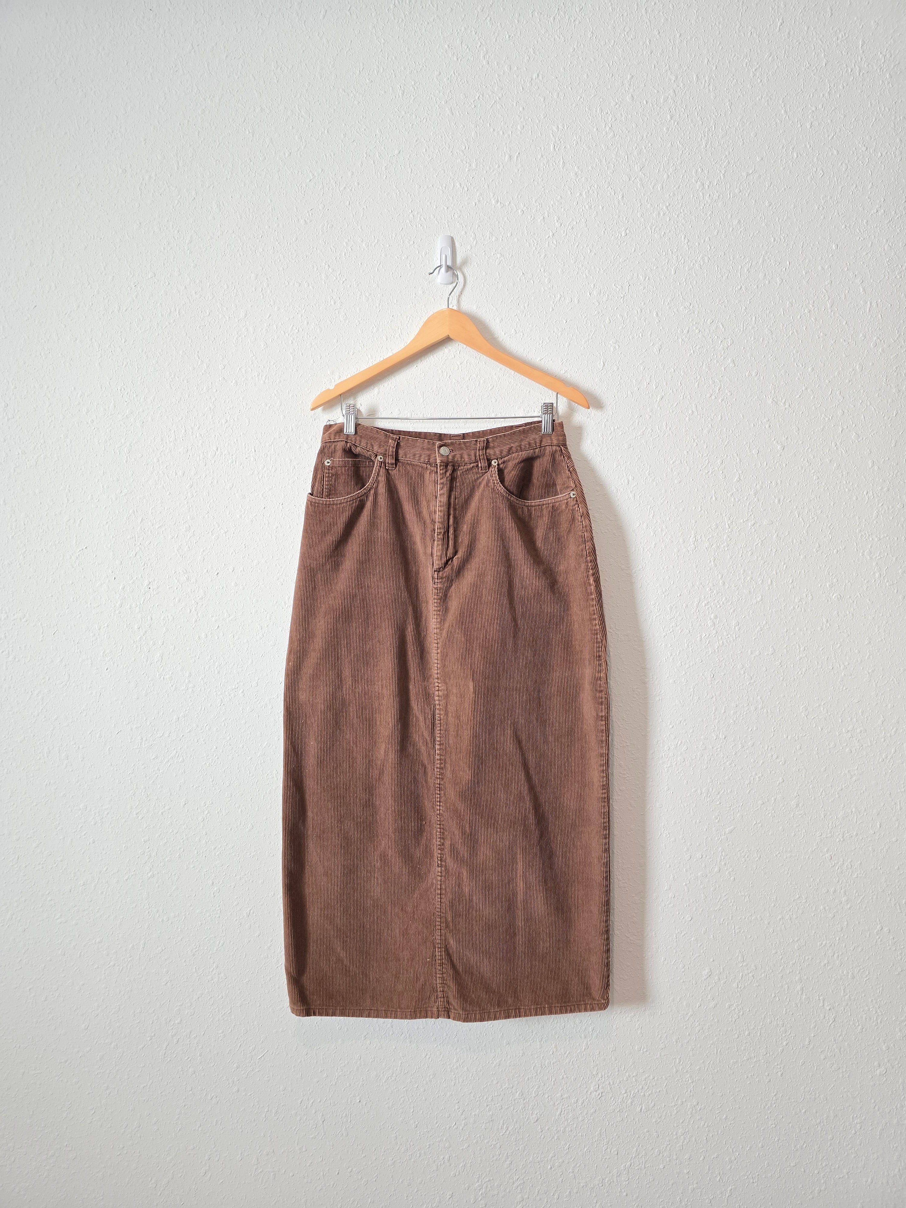 Vintage Brown Cord Maxi Skirt (12)