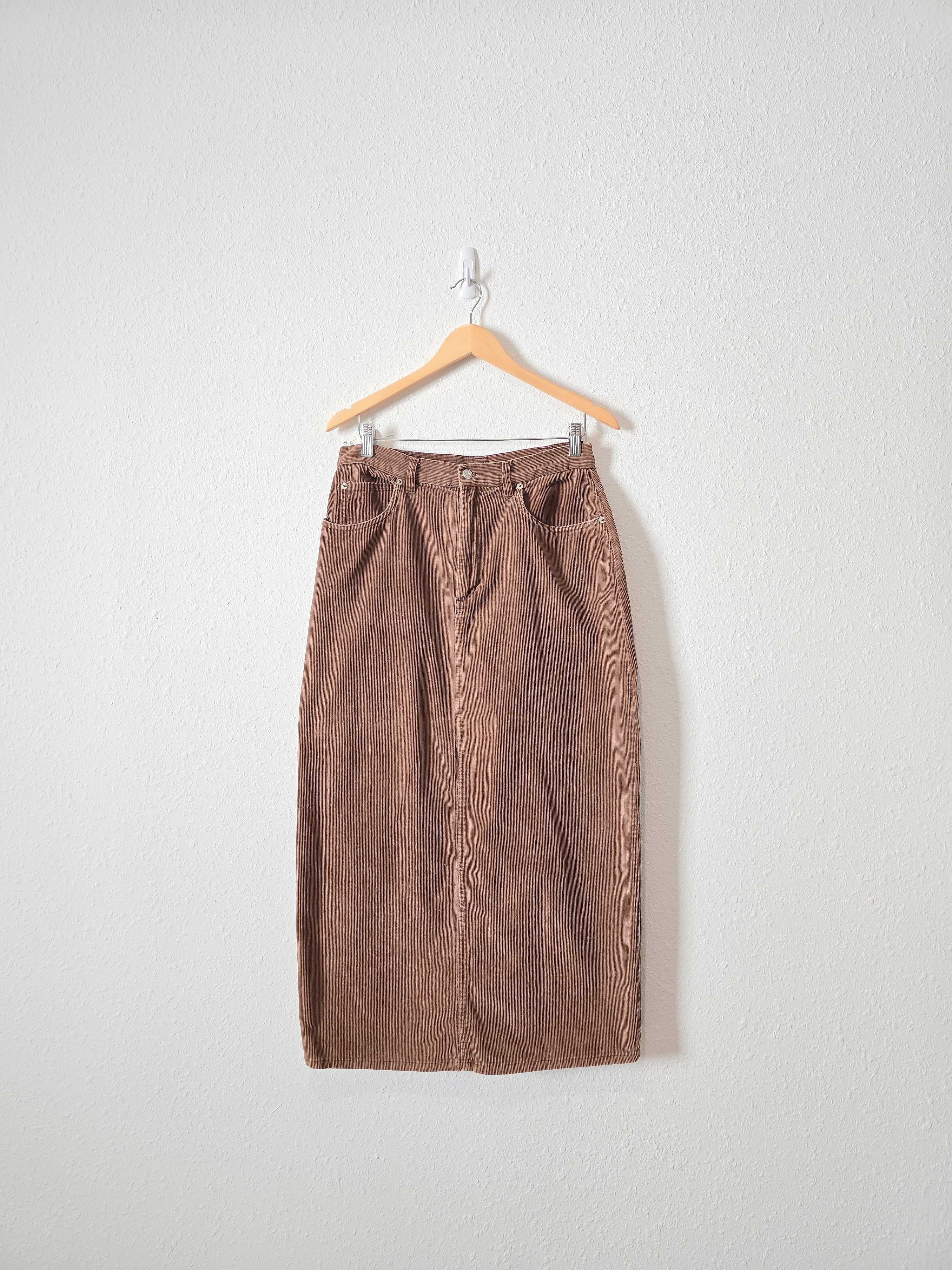 Vintage Brown Cord Maxi Skirt (12)