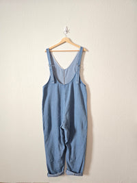 Relaxed Denim Overall Jumpsuit (M)