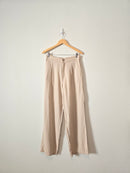 Neutral Linen Wide Leg Pants (L)