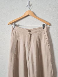 Neutral Linen Wide Leg Pants (L)