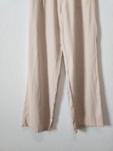 Load image into Gallery viewer, Neutral Linen Wide Leg Pants (L)
