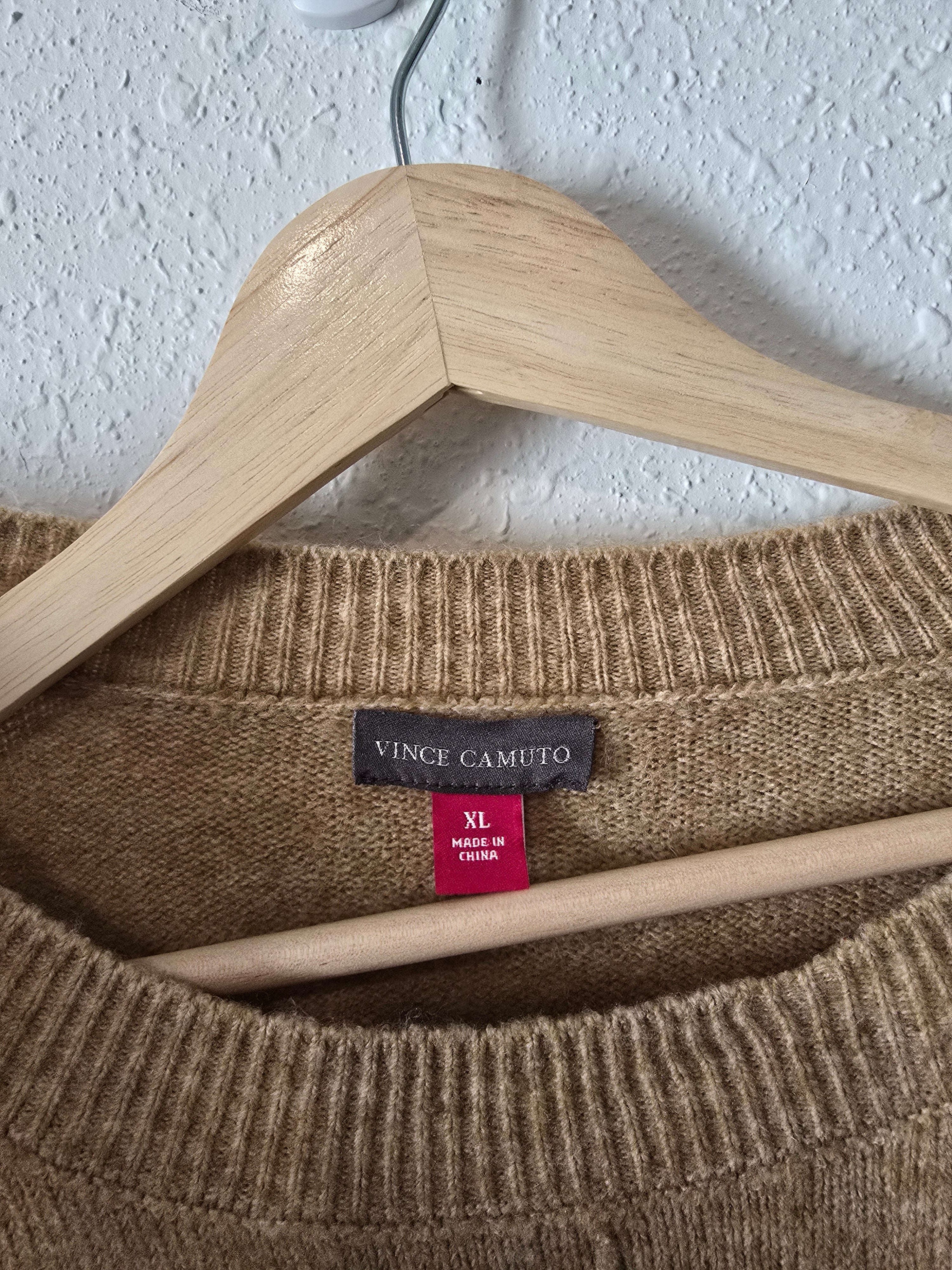 Camel Cozy Knit Sweater (XL)