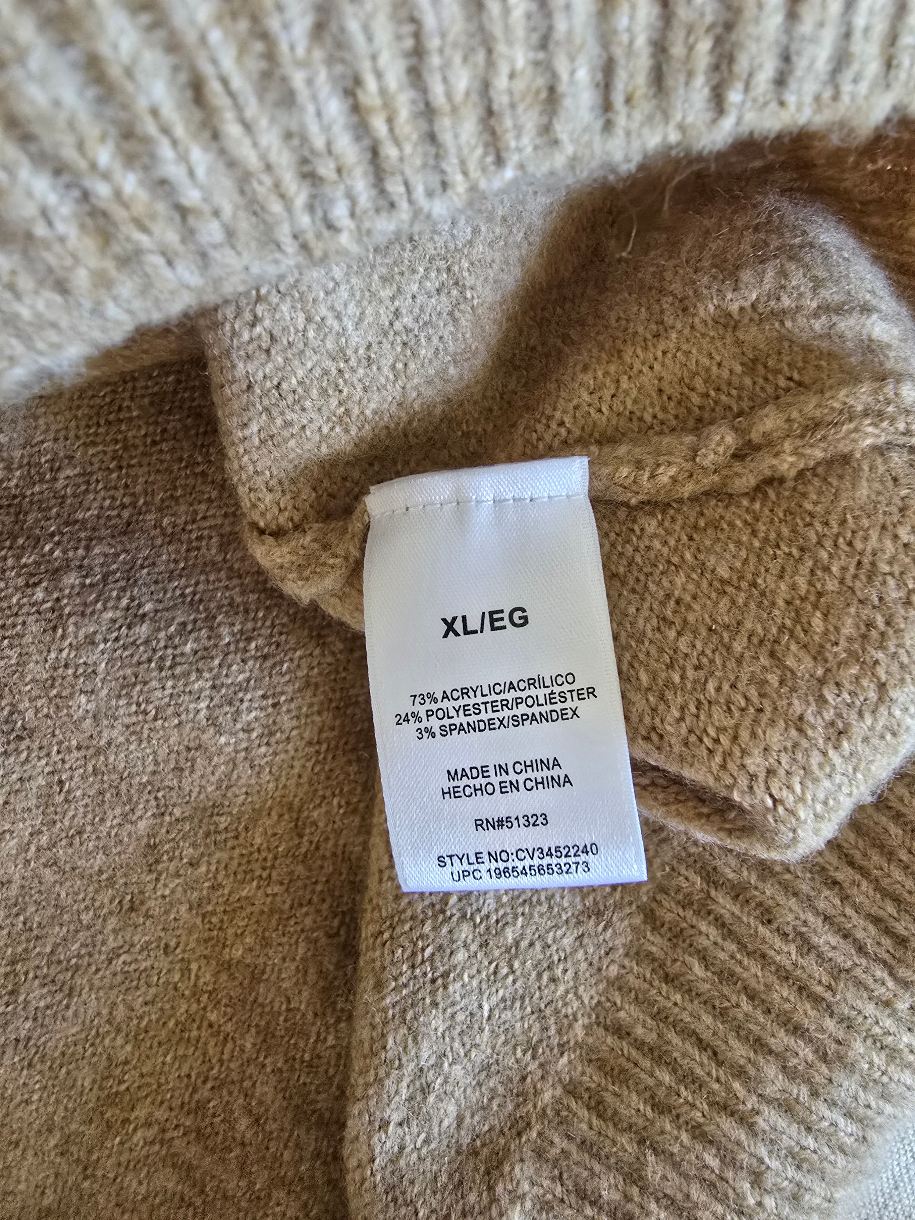 Camel Cozy Knit Sweater (XL)