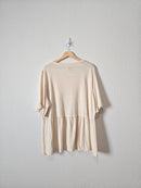 Cream Ruffle Textured Top (2X)