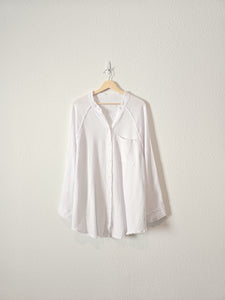 Aerie White Gauze Button Up (L)