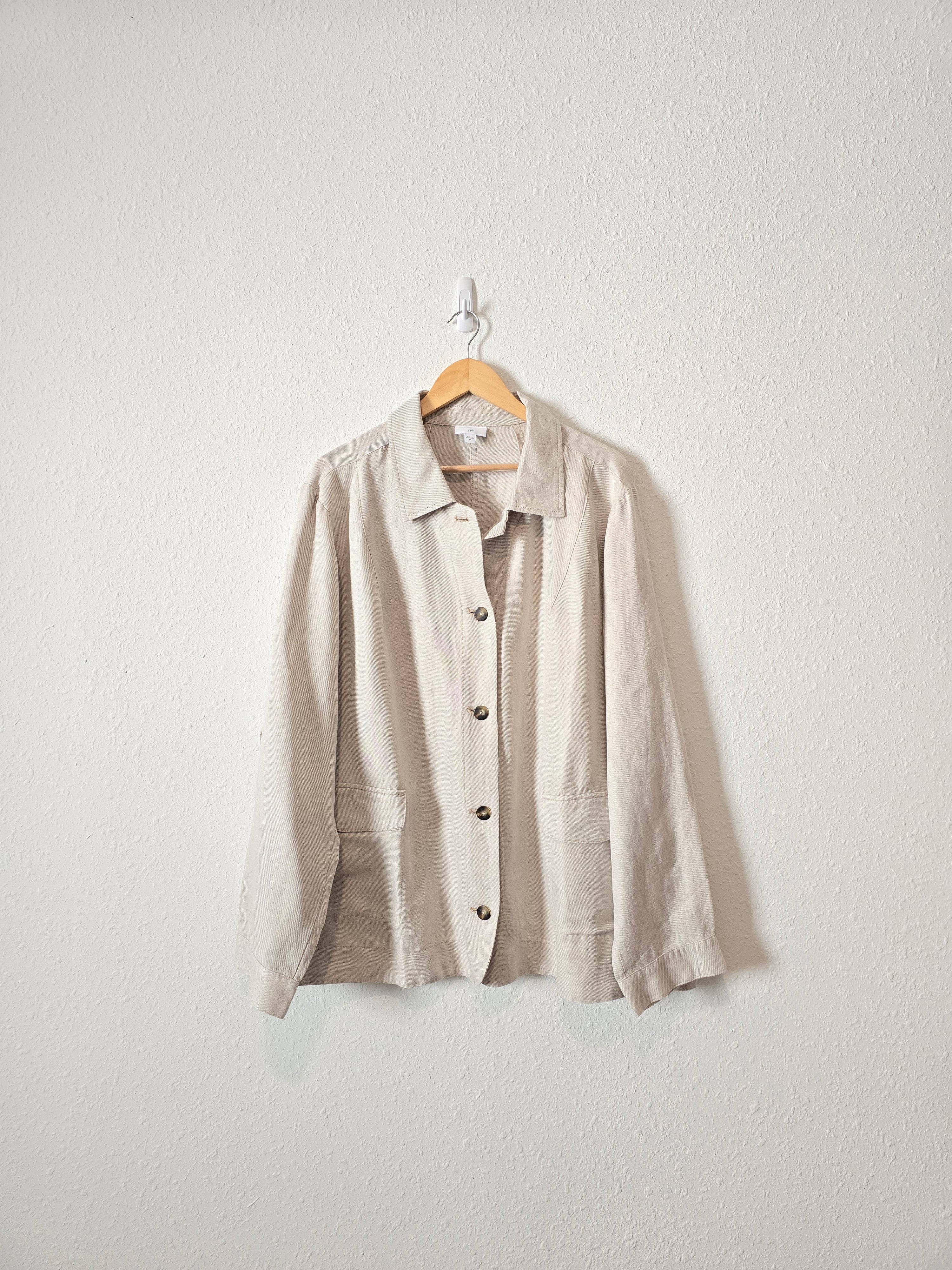 Button Up Linen Jacket (4X)