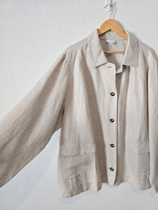 Button Up Linen Jacket (4X)