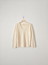 Load image into Gallery viewer, Cream Ribbed Knit Sweater (S)
