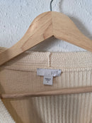 Cream Ribbed Knit Sweater (S)