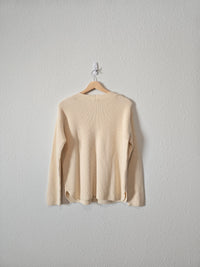 Cream Ribbed Knit Sweater (S)