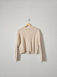 Cable Knit Cropped Sweater (S)