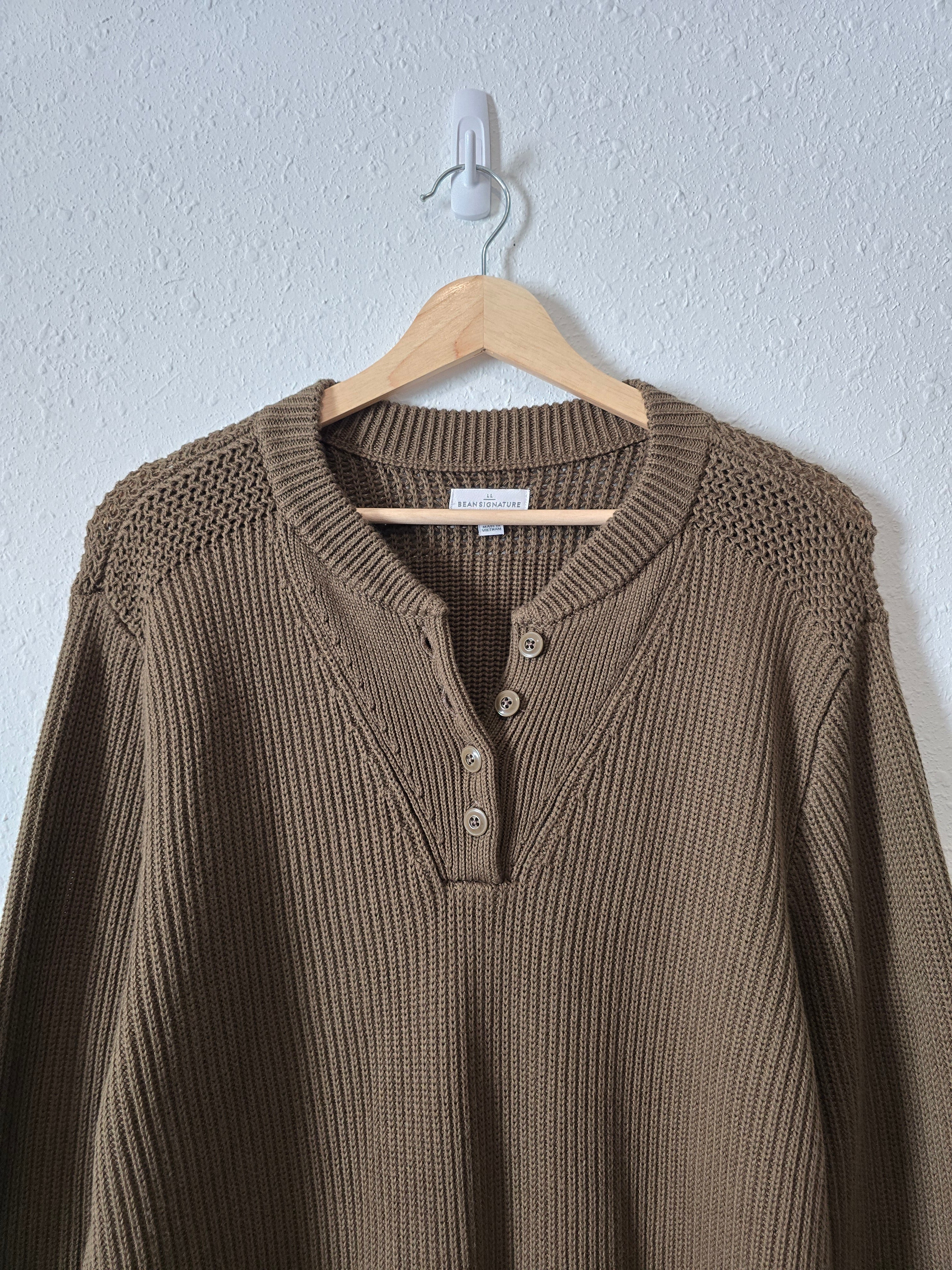 LL Bean Green Henley Sweater (XL)