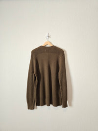 LL Bean Green Henley Sweater (XL)