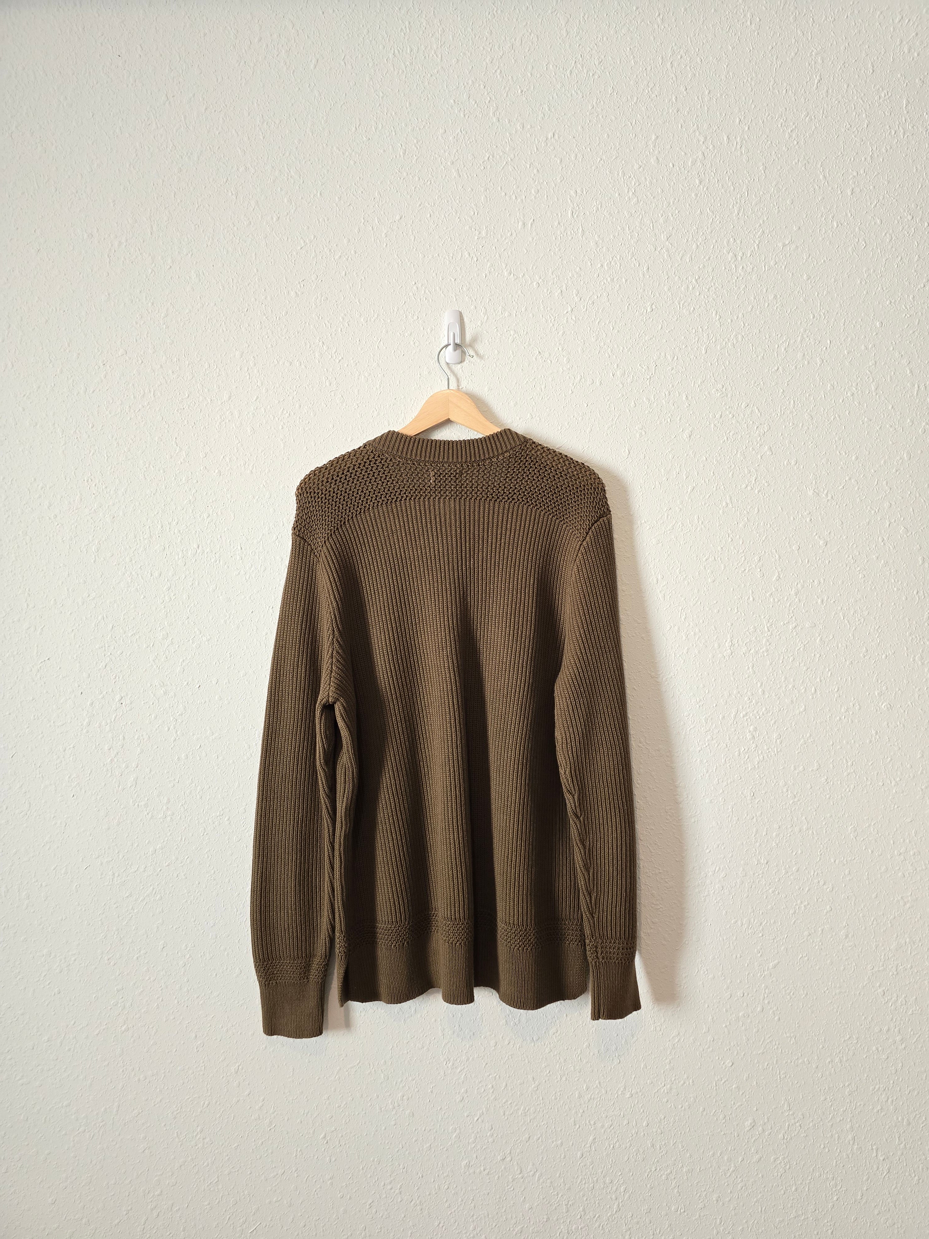 LL Bean Green Henley Sweater (XL)