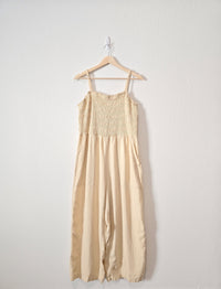 Linen Blend Wide Leg Jumpsuit (L)