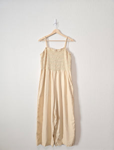 Linen Blend Wide Leg Jumpsuit (L)