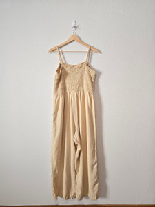 Linen Blend Wide Leg Jumpsuit (L)