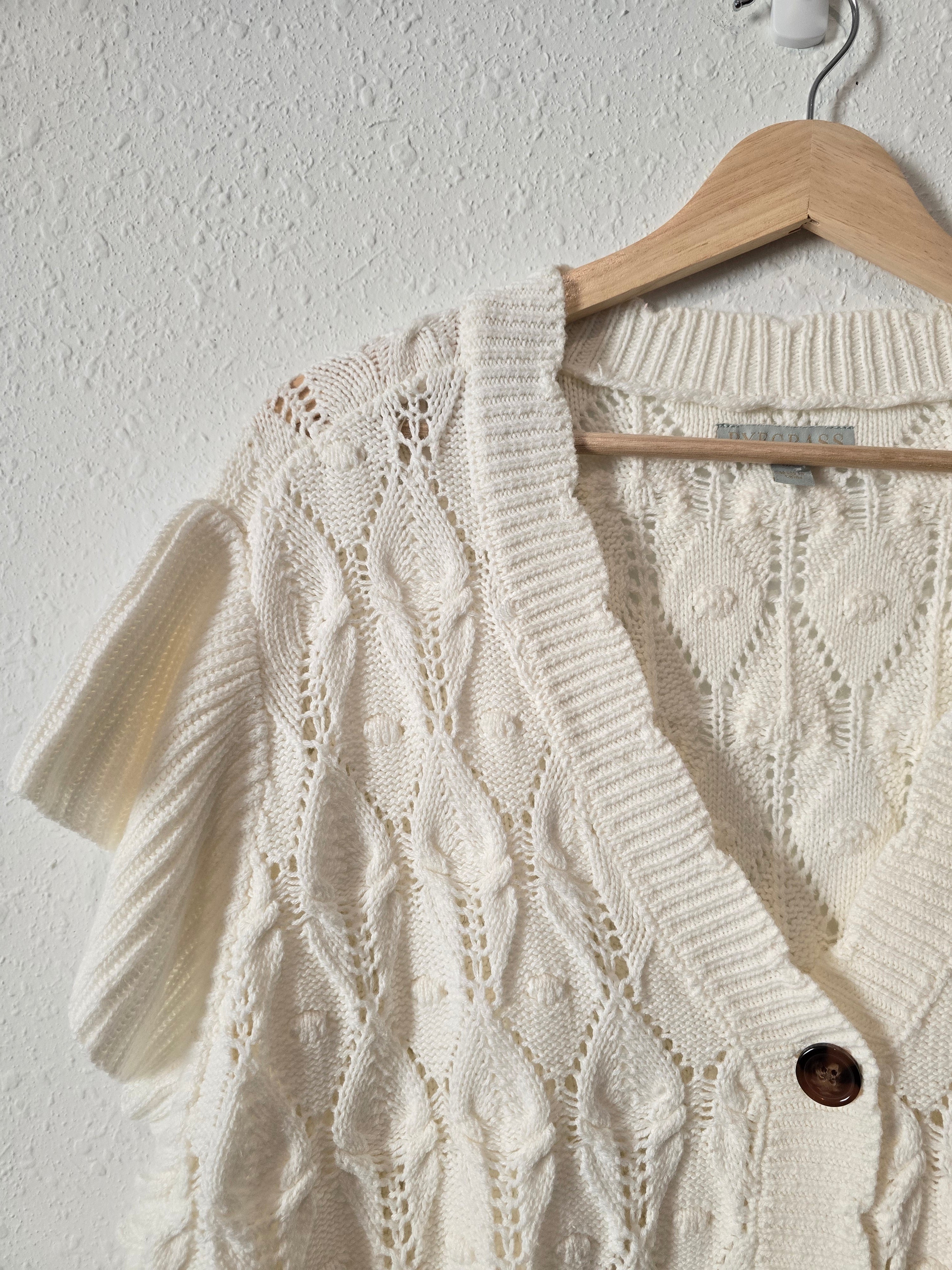 Textured Button Up Sweater Top (3X)