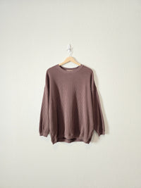 Aerie Brown Waffle Sweatshirt (M)