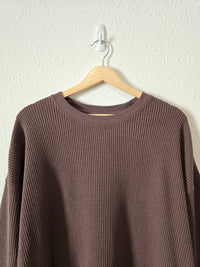 Aerie Brown Waffle Sweatshirt (M)