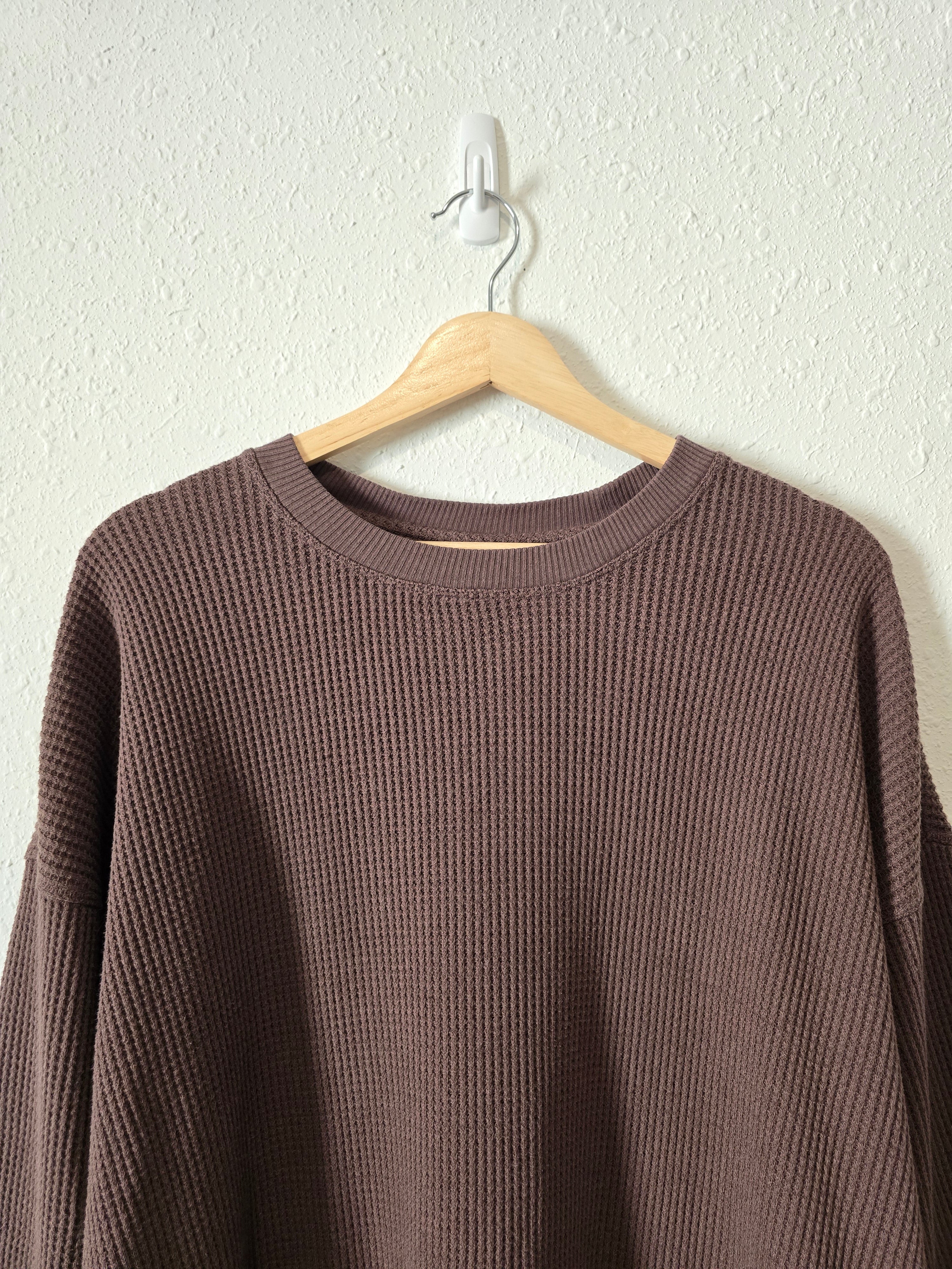 Aerie Brown Waffle Sweatshirt (M)