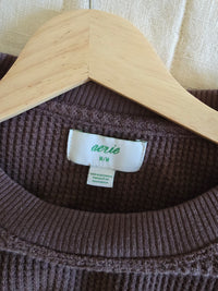 Aerie Brown Waffle Sweatshirt (M)