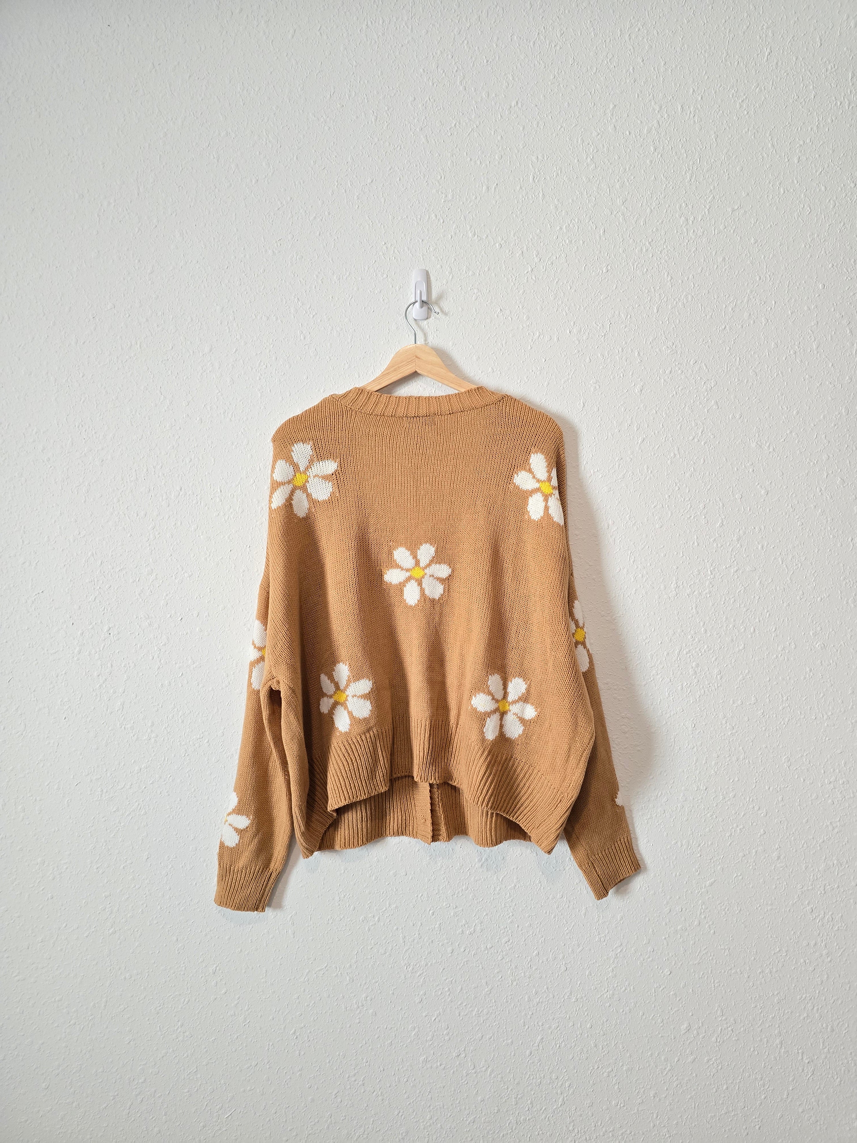 Floral Button Up Sweater (L)