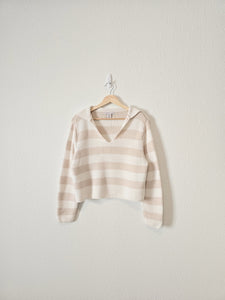 Striped Collared Sweater (S)