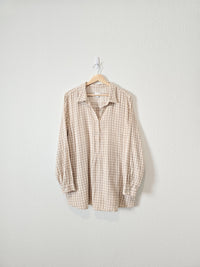 Cotton Gingham Henley Top (XL)