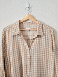 Cotton Gingham Henley Top (XL)