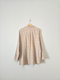 Cotton Gingham Henley Top (XL)