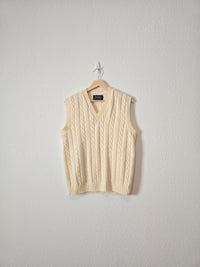 Vintage Cable Knit Sweater Vest (L)