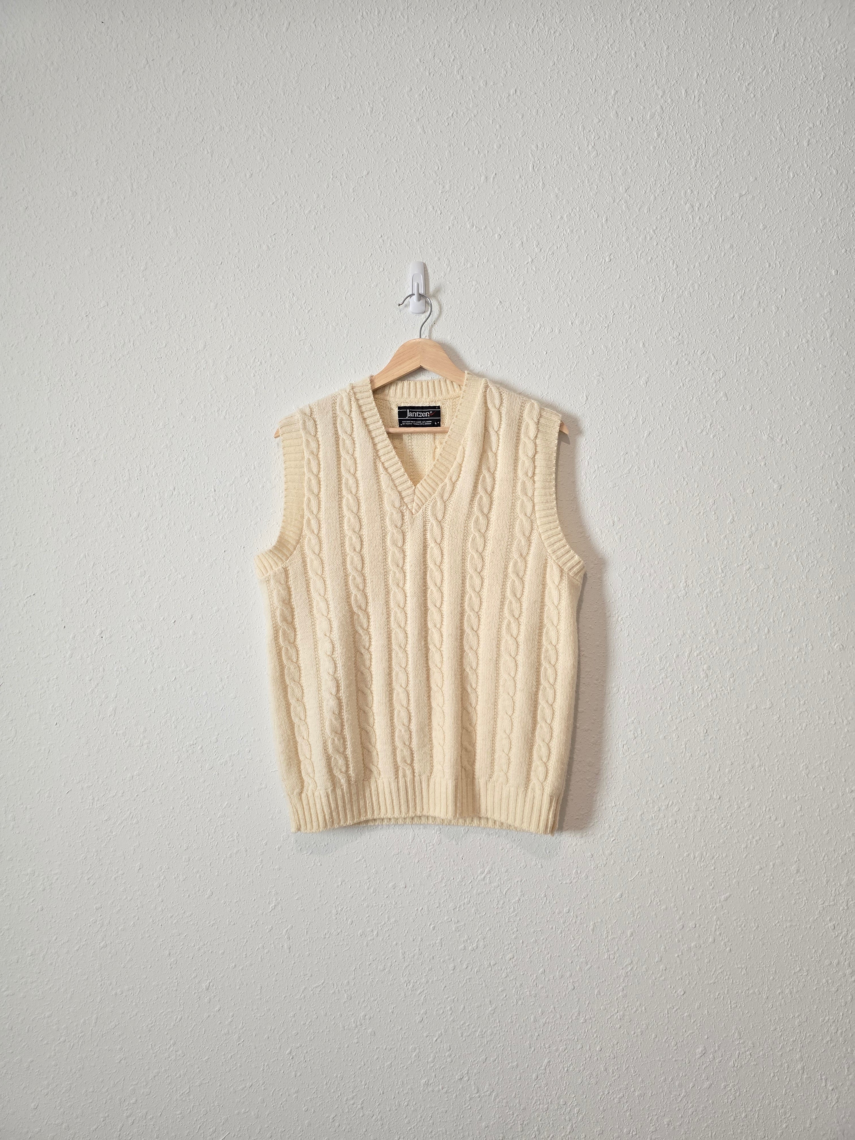 Vintage Cable Knit Sweater Vest (L)