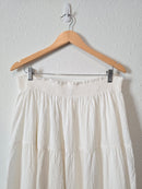 White Tiered Midi Skirt (XL)