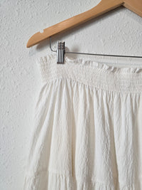 White Tiered Midi Skirt (XL)