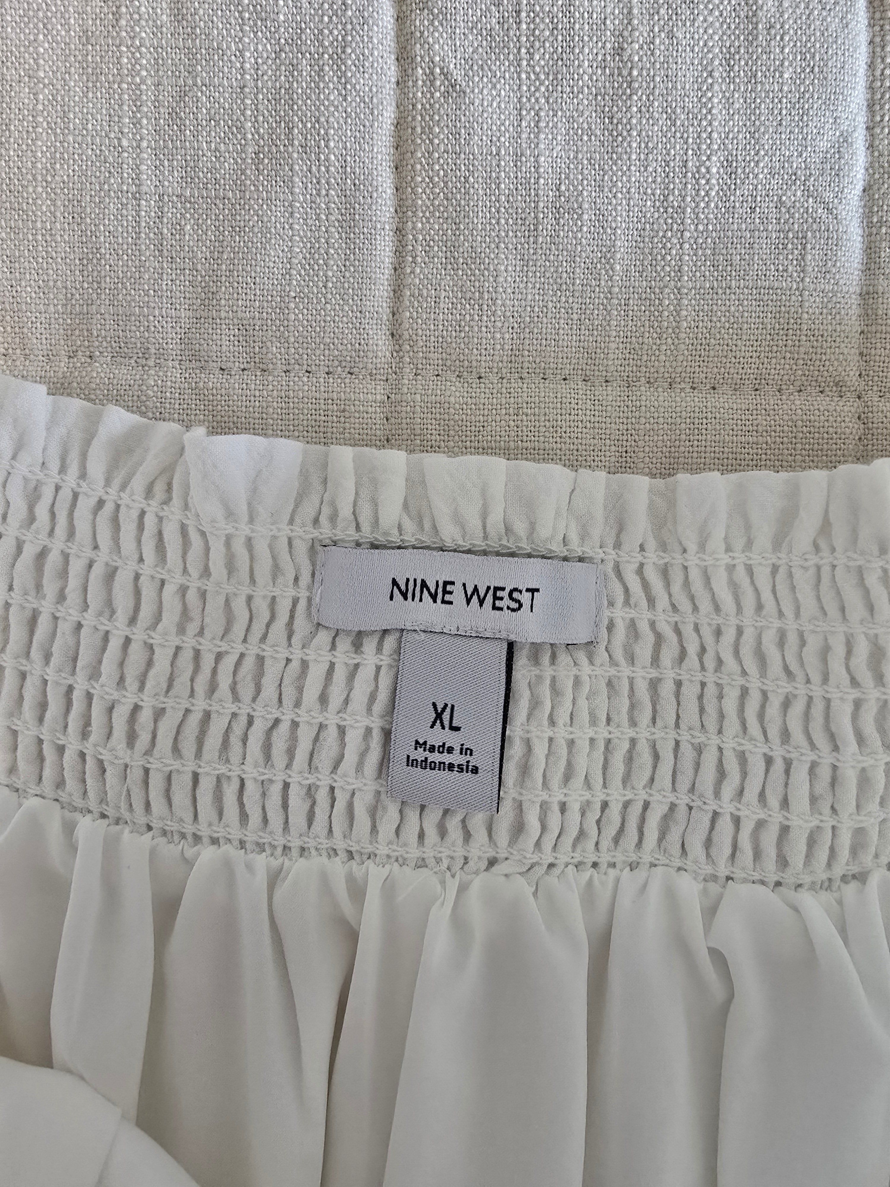 White Tiered Midi Skirt (XL)