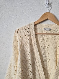 Vintage Crochet Knit Cardigan (M)