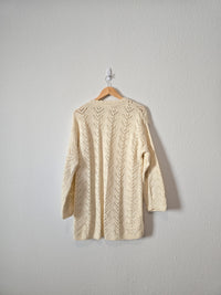 Vintage Crochet Knit Cardigan (M)