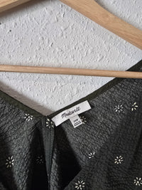 Madewell Forest Green Floral Top (24W)