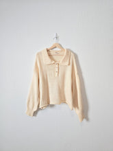 Load image into Gallery viewer, Cream Collared Henley Sweater (M)
