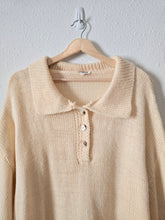 Load image into Gallery viewer, Cream Collared Henley Sweater (M)
