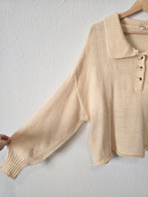 Load image into Gallery viewer, Cream Collared Henley Sweater (M)
